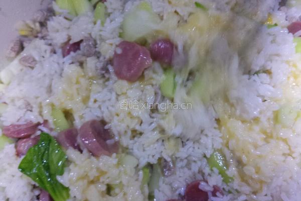 青菜牛肉炒饭的做法图解6