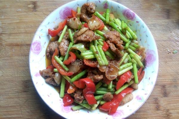 红椒蒜苔炒肉