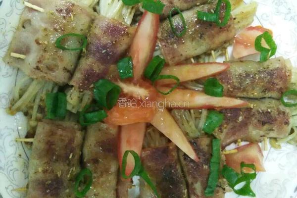 香煎培根金针菇卷的做法图解6