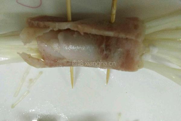 香煎培根金针菇卷的做法图解3