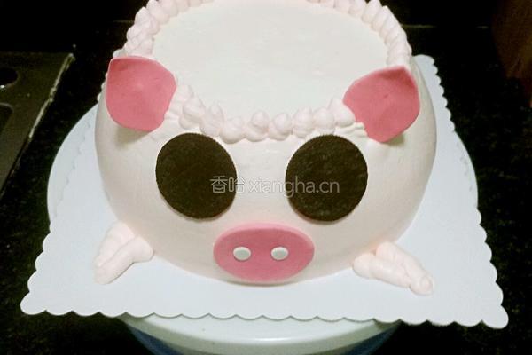 小猪水果生日蛋糕的做法图解6