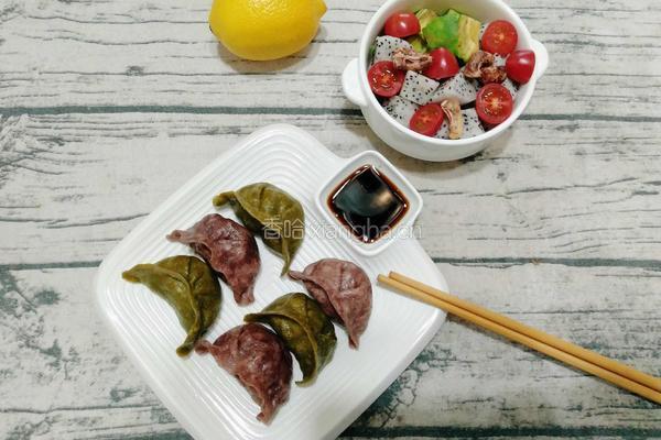 双色饺子（紫薯荞麦猪肉和全麦紫薯牛肉）的做法图解10