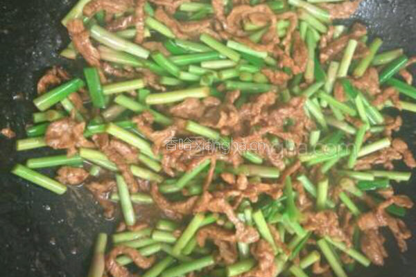 蒜苔肉丝炒饼的做法图解6