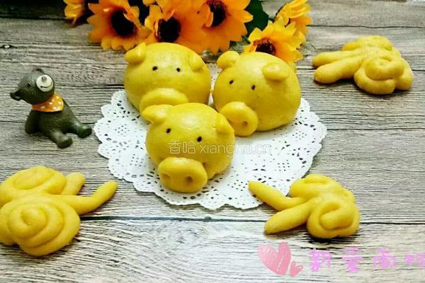 小猪豆沙包的做法图解13