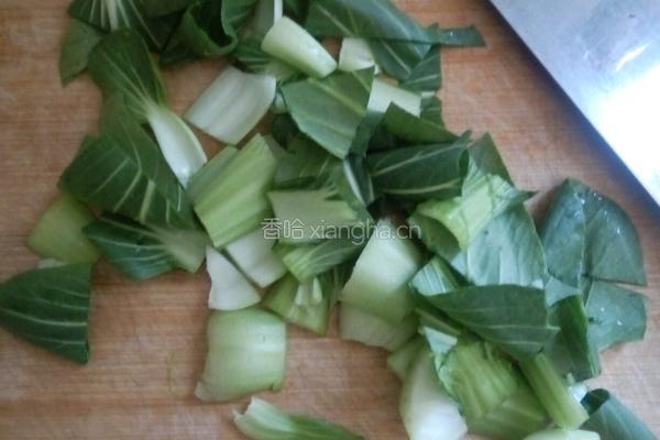 油菜鸡蛋面的做法图解2