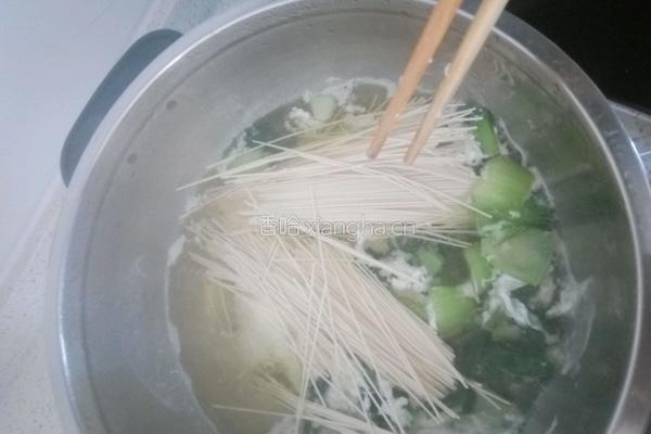 油菜鸡蛋面的做法图解9