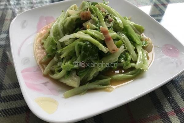 腊肉卷心菜的做法图解3