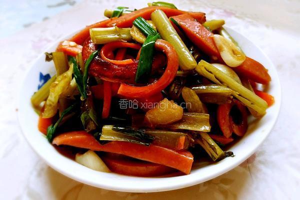 萝卜梗炒火腿肠