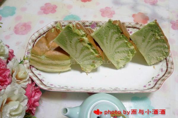 青汁斑马纹蛋糕的做法图解2