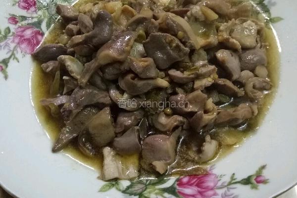 酸豆角炒鸡杂的做法图解11