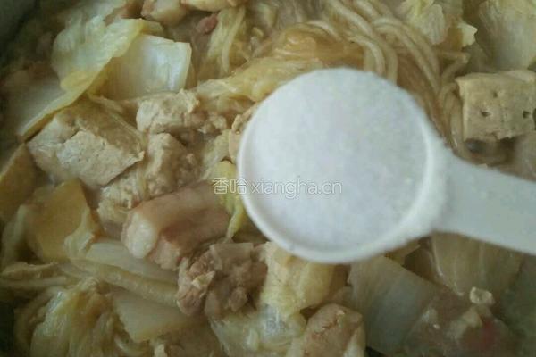 白菜冻豆腐炖粉条的做法图解16