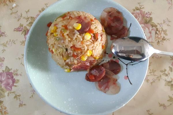 广式香肠煲仔饭的做法图解7