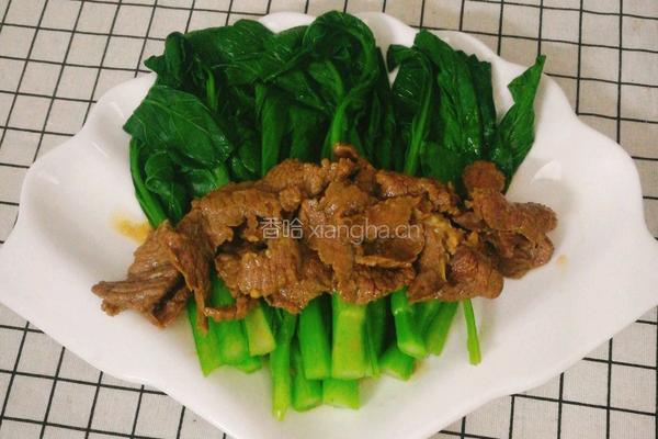 牛肉炒菜心的做法图解3