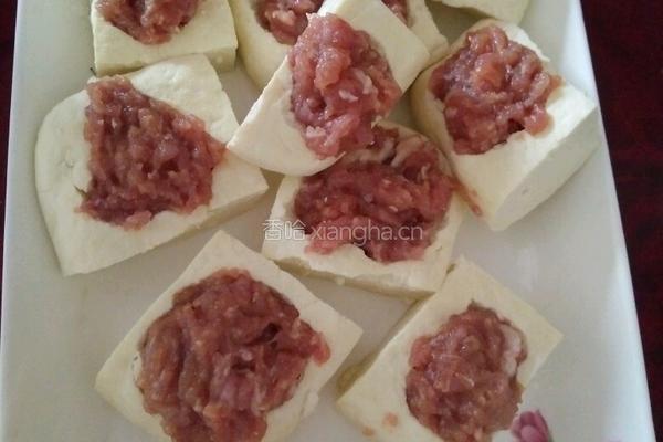 豆腐酿肉的做法图解3