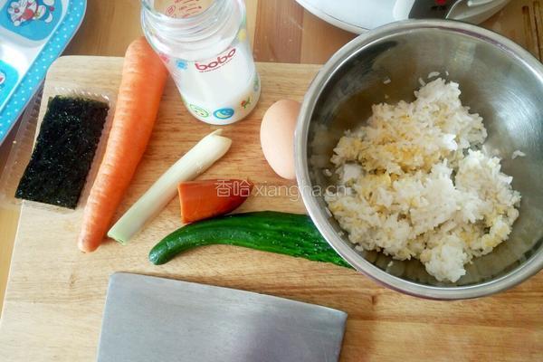 宝宝什锦米煎饼的做法图解1