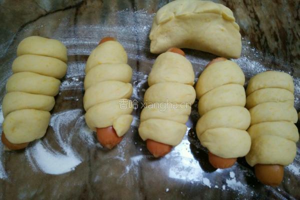 南瓜热狗卷的做法图解14