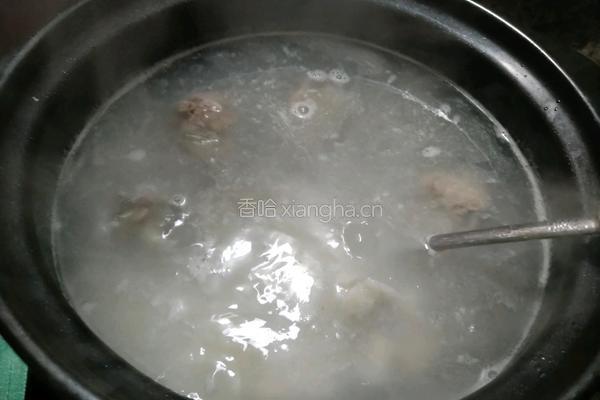 龙骨干贝山药粥的做法图解4