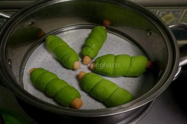 菠菜汁火腿卷的做法图解10