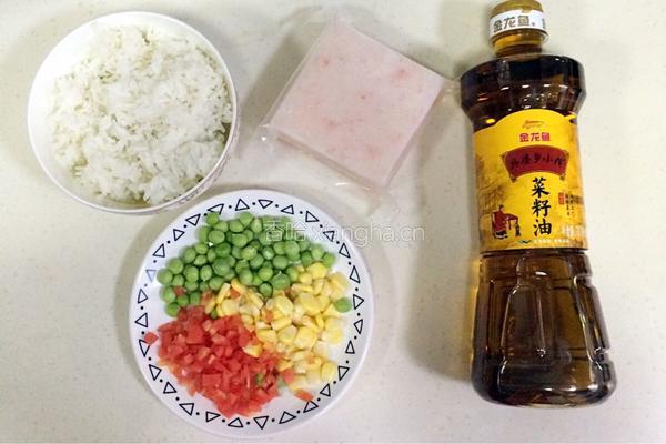磷虾三鲜炒饭的做法图解1