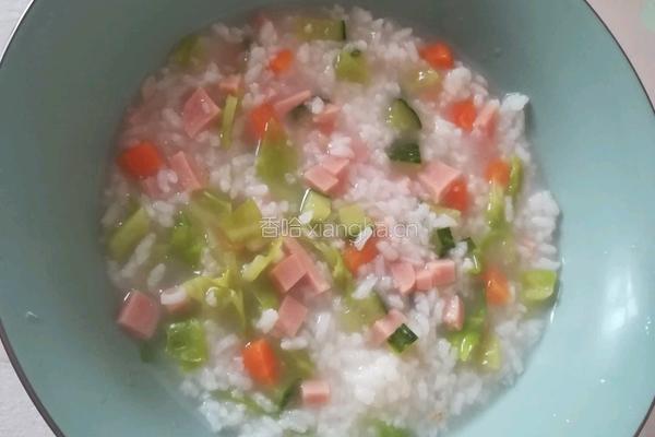 火腿蔬菜粥的做法图解5