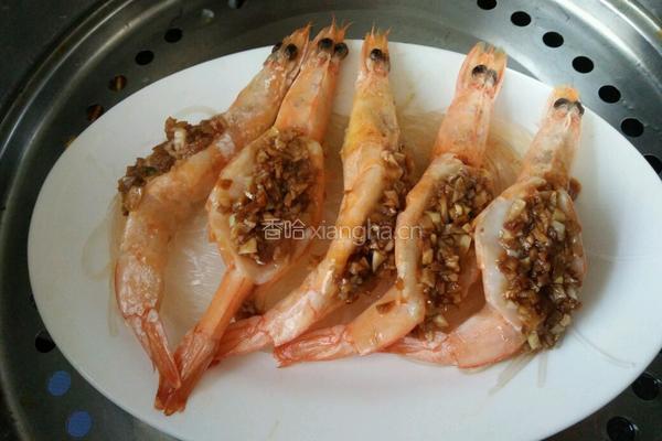 蒜蓉粉丝蒸虾的做法图解11