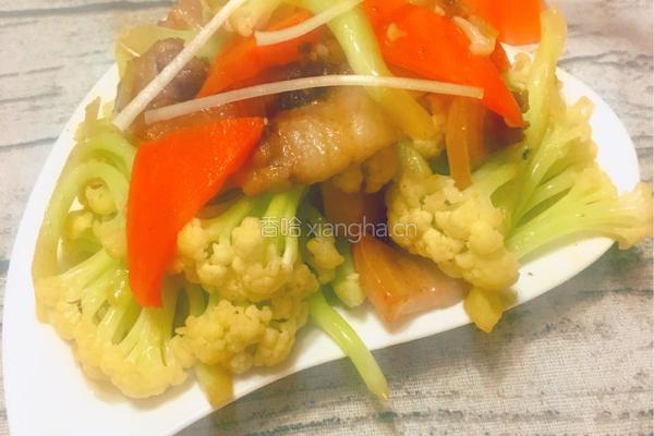 五花肉炒花菜的做法图解8