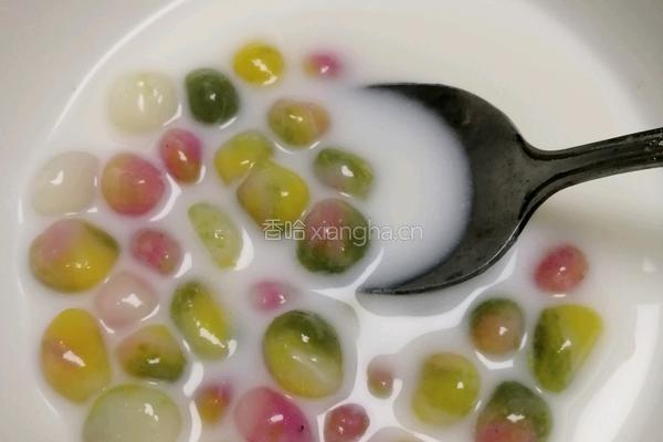 椰汁彩虹小圆子的做法图解5
