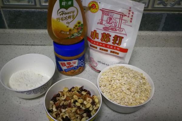 蜂蜜花生酱燕麦酥的做法图解2