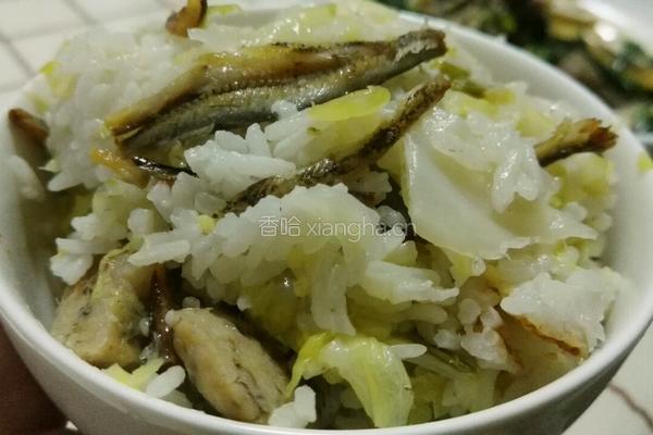 鱼干包菜咸饭(菜饭)