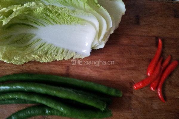 双椒白菜炒豆豉的做法图解1