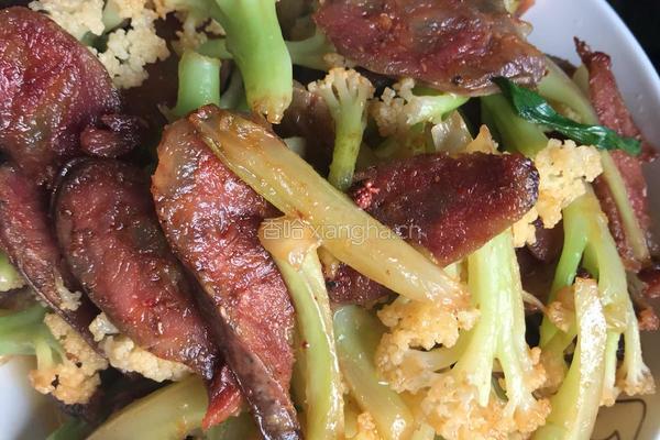 香肠炒花菜的做法图解5