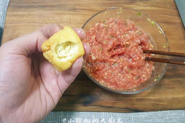 豆腐鲜肉酿的做法图解4