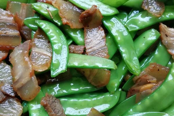 荷兰豆炒腊肉的做法图解6