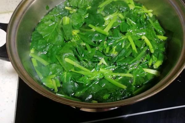 肉沫菠菜的做法图解2