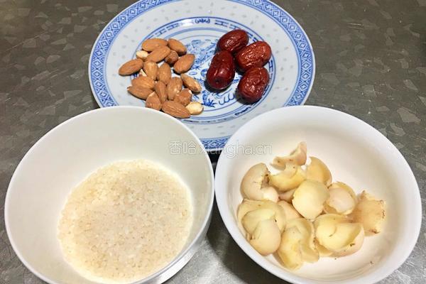 红枣杏仁米糊的做法图解2