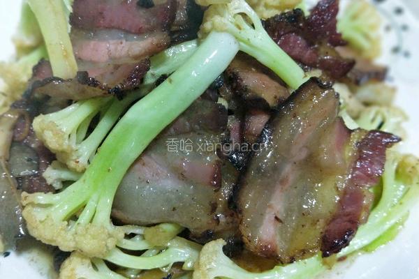 腊肉炒花菜的做法图解8