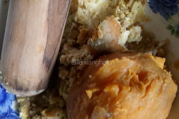 牛奶栗子红薯糕的做法图解2