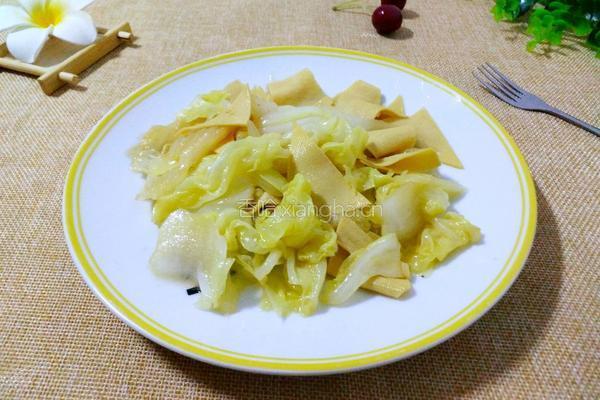 白菜炒干豆腐的做法图解11