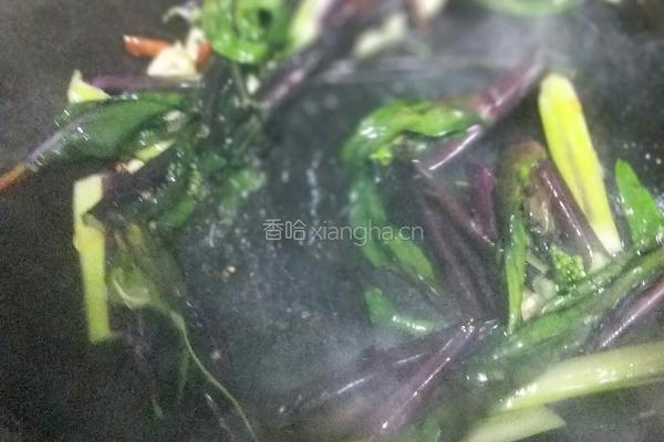 爆炒红油菜苔的做法图解4