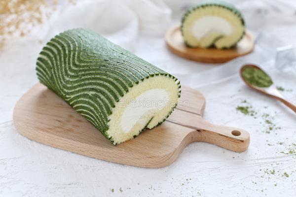 抹茶树桩蛋糕卷的做法图解21