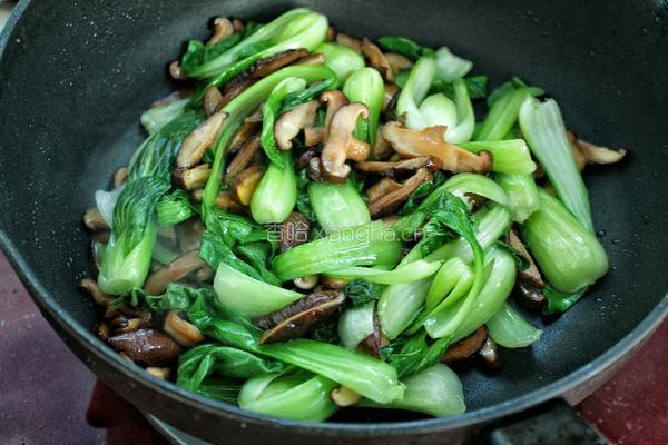香菇炒油菜的做法图解9