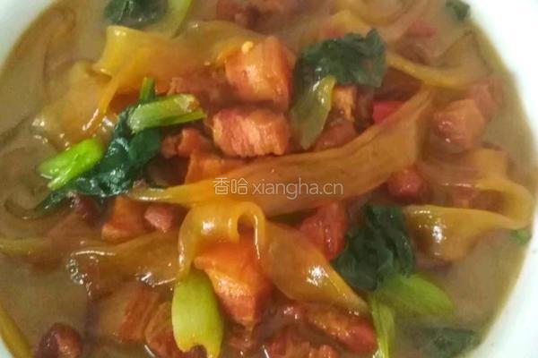 油菜焖肉的做法图解9
