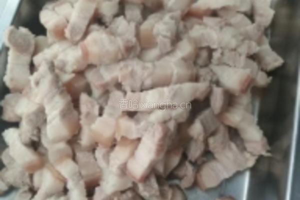 油菜焖肉的做法图解2