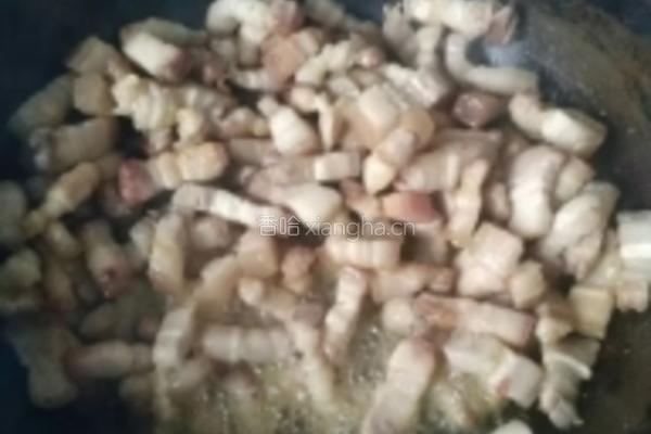 油菜焖肉的做法图解4