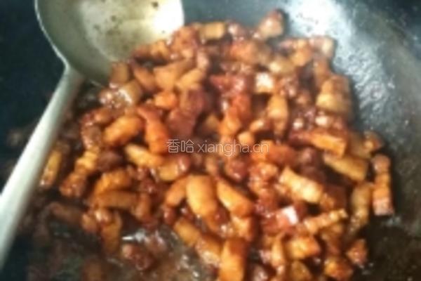油菜焖肉的做法图解5