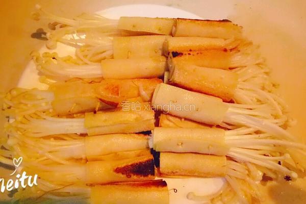 豆腐卷金针菇的做法图解4