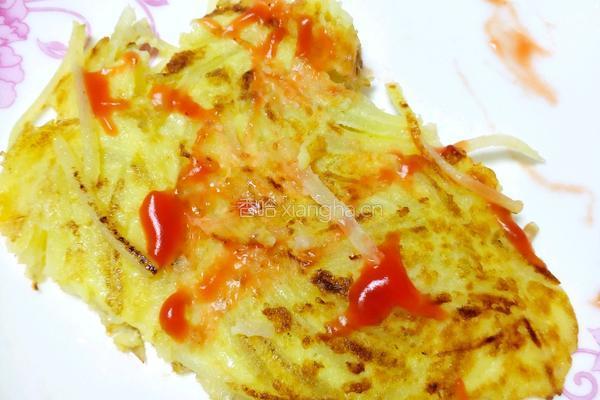 油麦菜土豆丝饼的做法图解5
