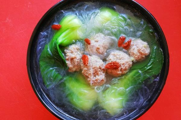 油菜粉丝丸子汤的做法图解8