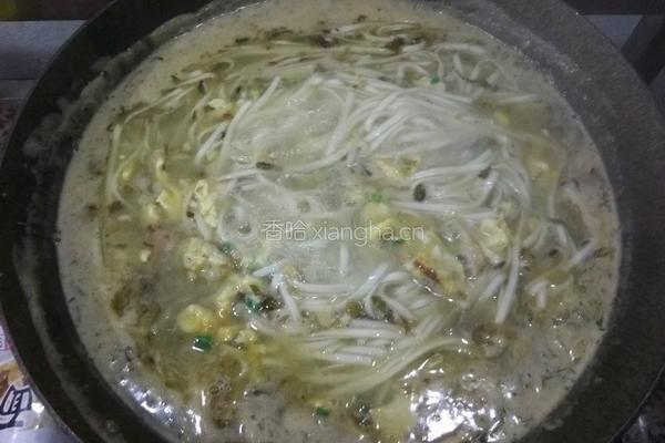 雪菜鸡蛋面的做法图解5