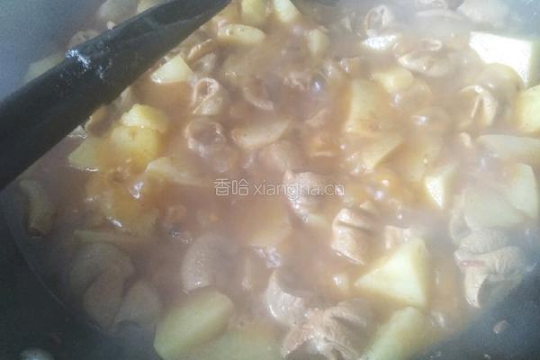 土豆烧肥肠的做法图解8
